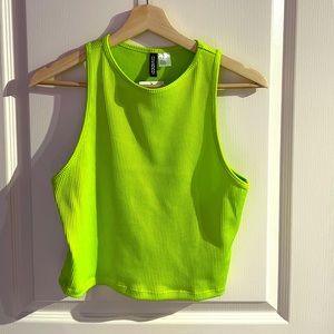 Neon/lime green halter/high neck style H&M tank
